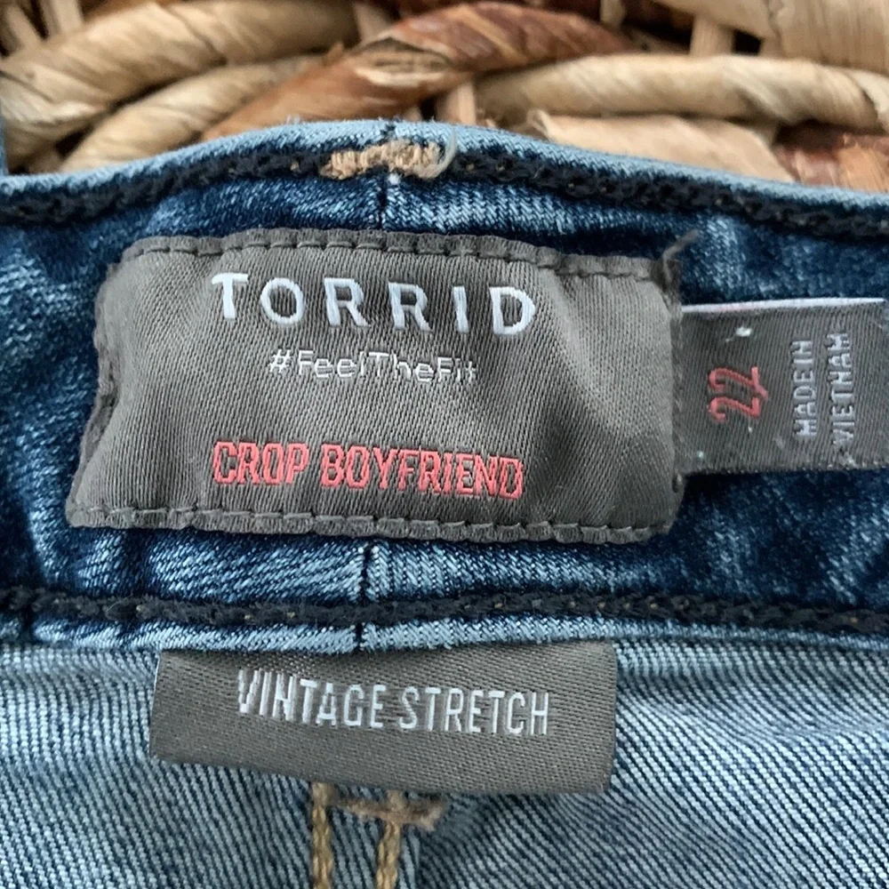 Torrid Distressed Crop Boyfriend Jean